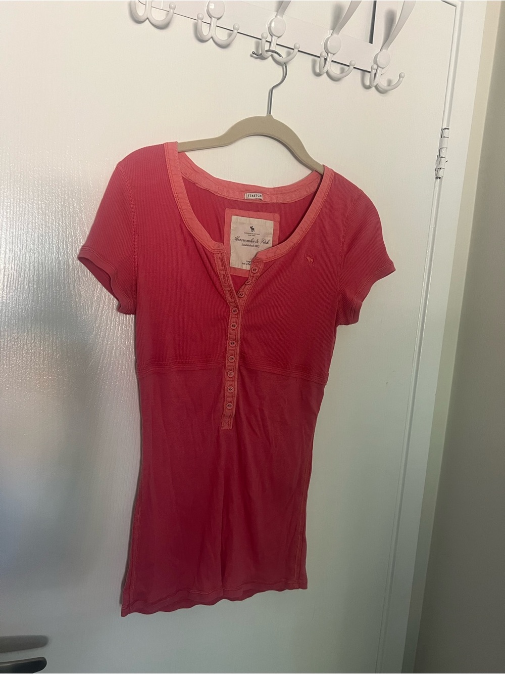 Y2K Abercrombie and fitch babydoll henley top size large